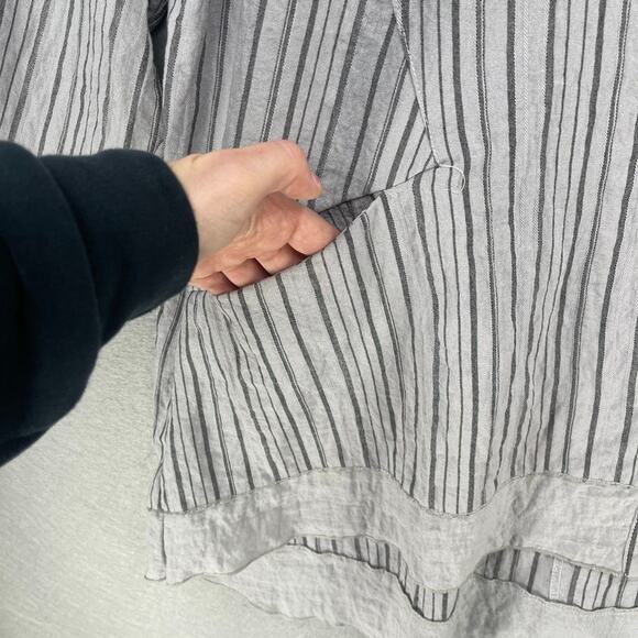 Habitat Gray Striped Button Down Shirt - Picture 4 of 11